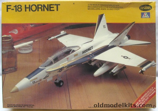Testors 1/72 TWO F-18 Hornet -  (F/A-18) or TF-18A Hornet - Hornet #7 / #3 / Marines VFA-125 November 1980, 681 plastic model kit